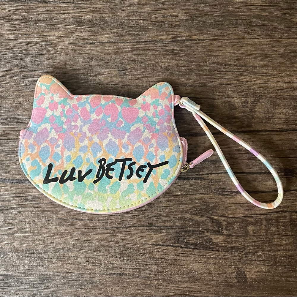 Luv Betsey Pastel Rainbow Leopard Kitty Wristlet - Picture 4 of 8